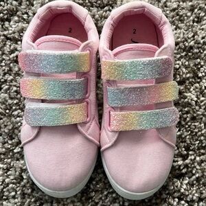 Just fab pink canvas sneakers. Size 2. New